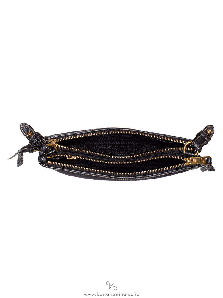 PRADA 1BH046 Logo Jacquard Crossbody Nero Black