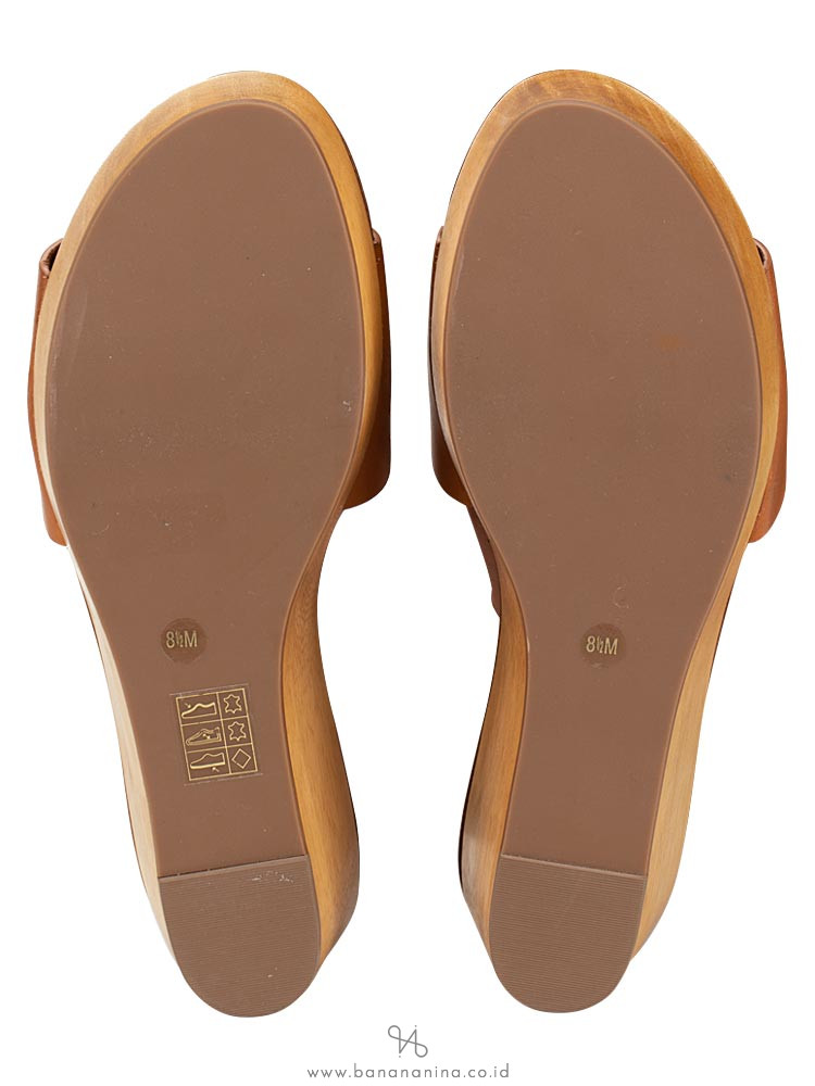 TORY BURCH Ines Wedge Sandals Tan Sz 8.5