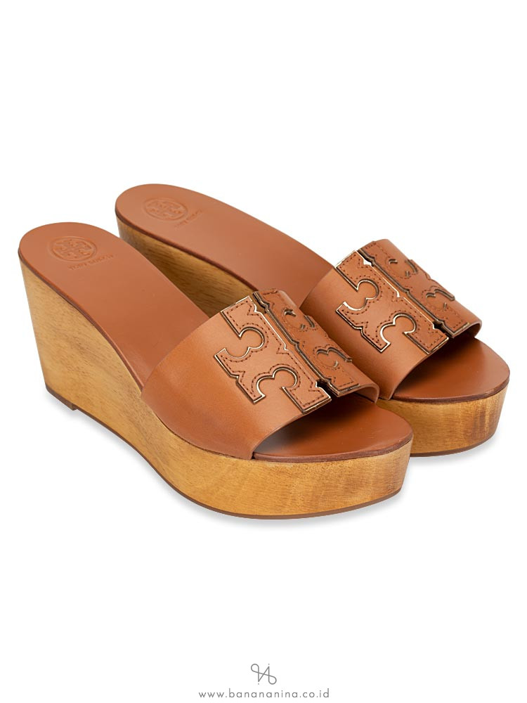 TORY BURCH Ines Wedge Sandals Tan Sz 8.5