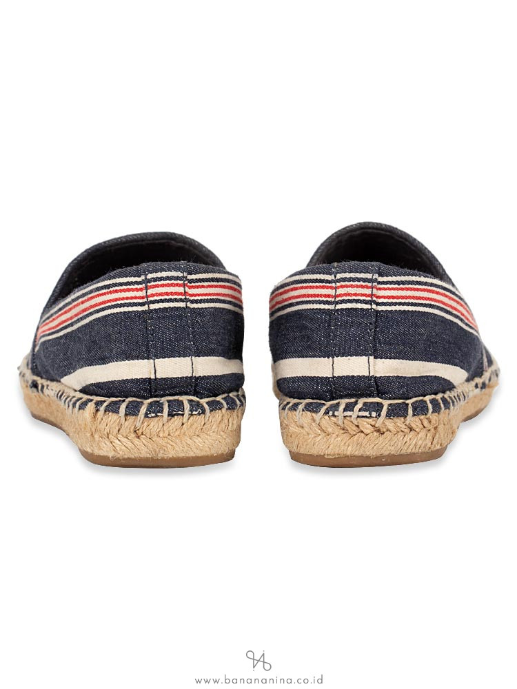 TORY BURCH Colorblock Canvas Espadrille Navy Ruby Sz 6