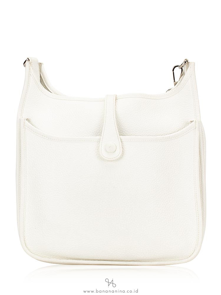 HERMES Taurillon Clemence Amazone Evelyne III White