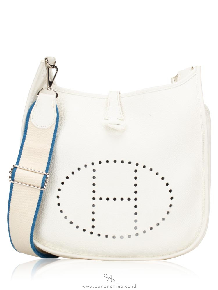 HERMES Taurillon Clemence Amazone Evelyne III White