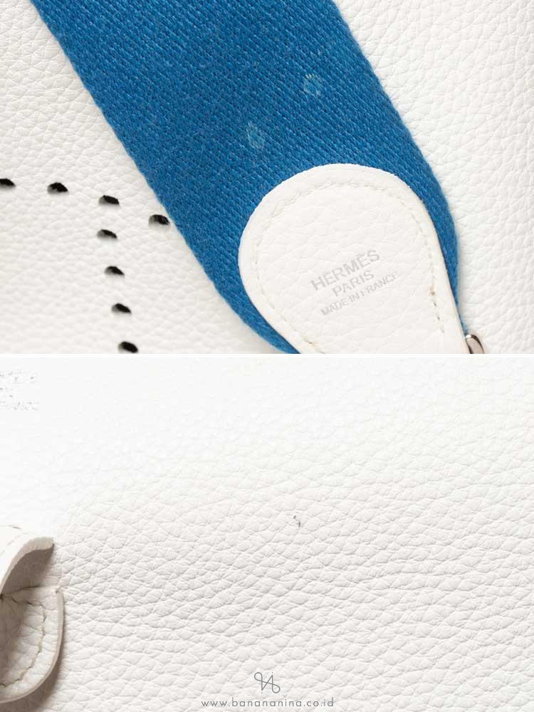 HERMES Taurillon Clemence Amazone Evelyne III White
