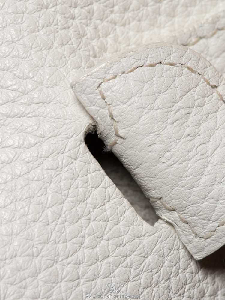 HERMES Taurillon Clemence Amazone Evelyne III White