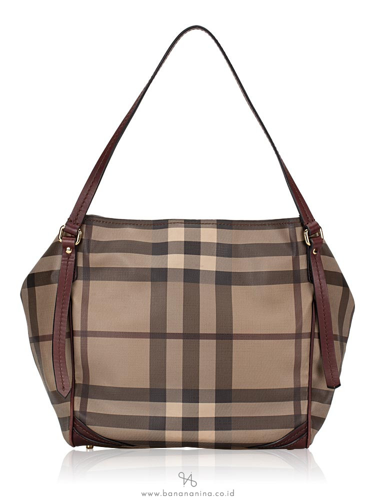 BURBERRY Smoked Check Small Canterbury Tote Brown