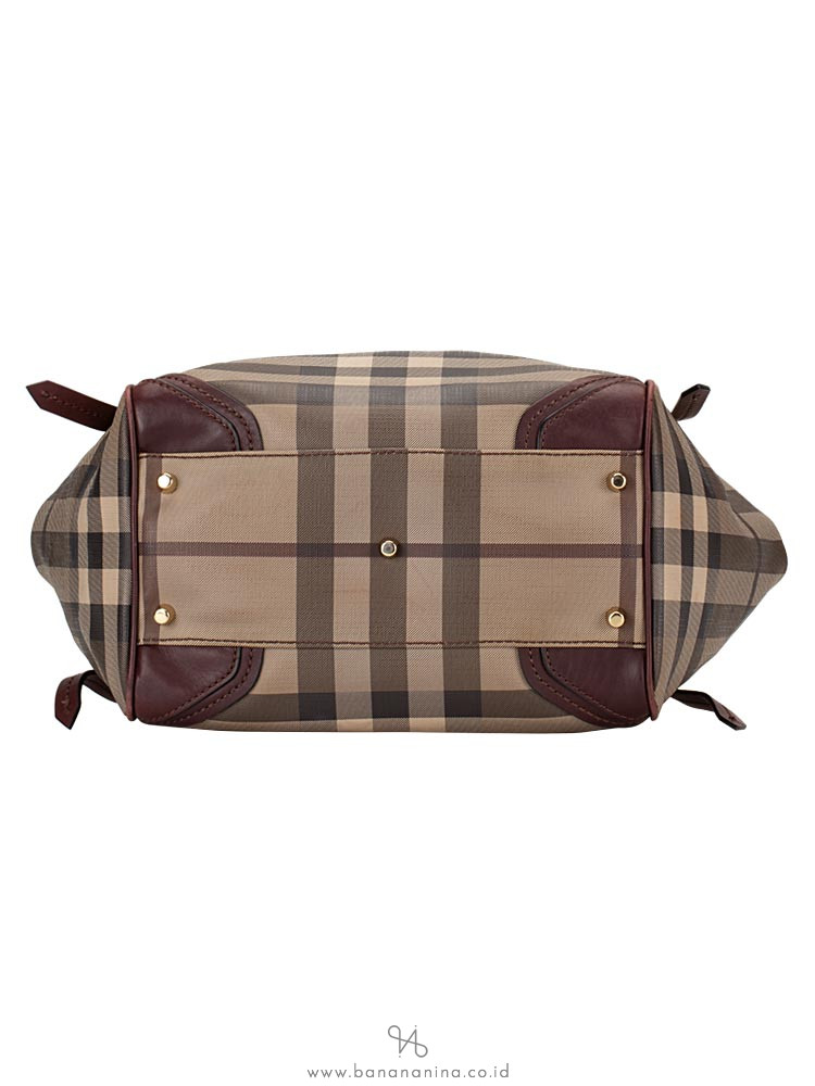 BURBERRY Smoked Check Small Canterbury Tote Brown