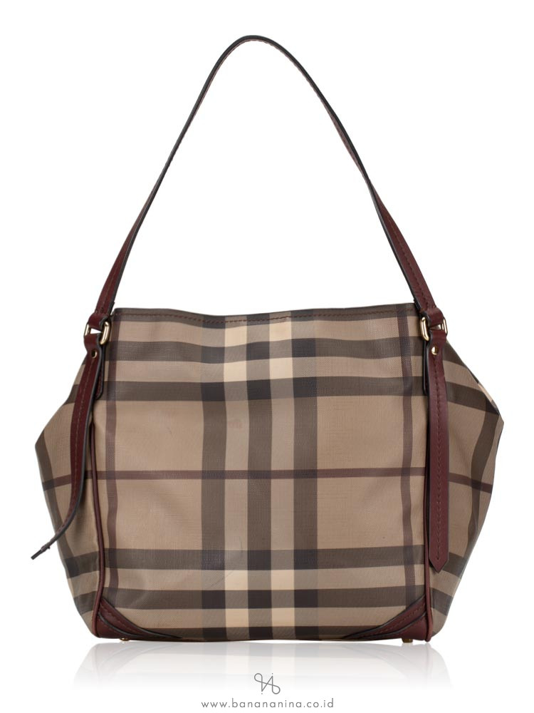 BURBERRY Smoked Check Small Canterbury Tote Brown