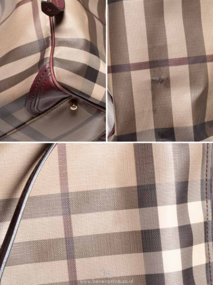 BURBERRY Smoked Check Small Canterbury Tote Brown