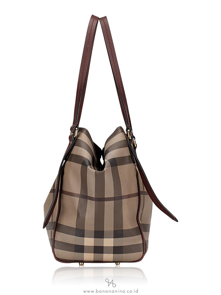 BURBERRY Smoked Check Small Canterbury Tote Brown