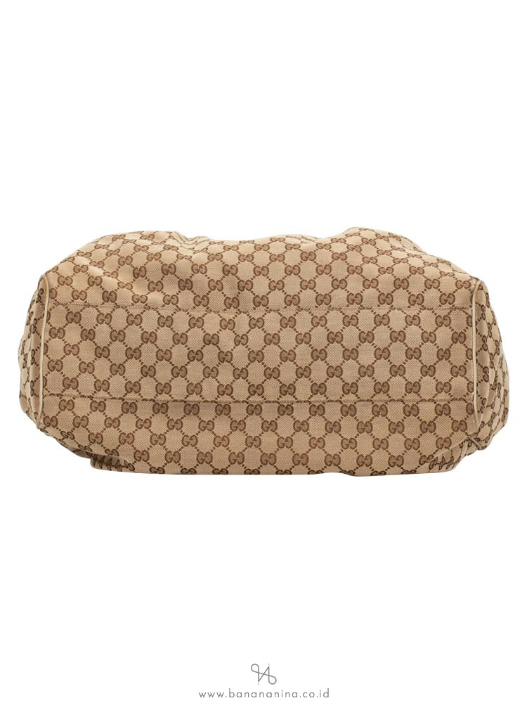 GUCCI Canvas Sukey large Tote Beige Off White