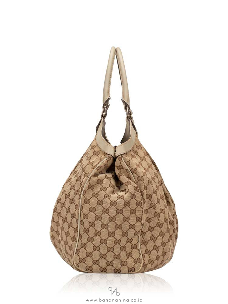 GUCCI Canvas Sukey large Tote Beige Off White