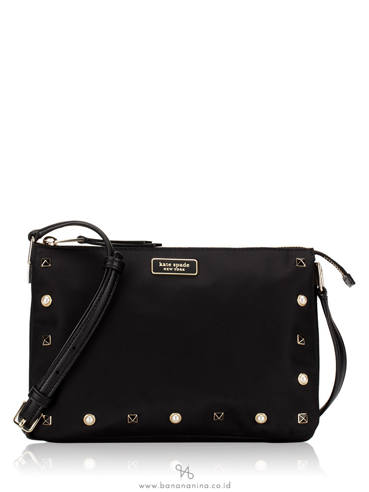 KATE SPADE Dawn Studded Triple Gusset Crossbody Black