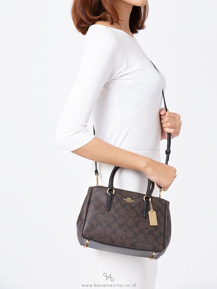 COACH 67027 Signature Mini Surrey Brown Black