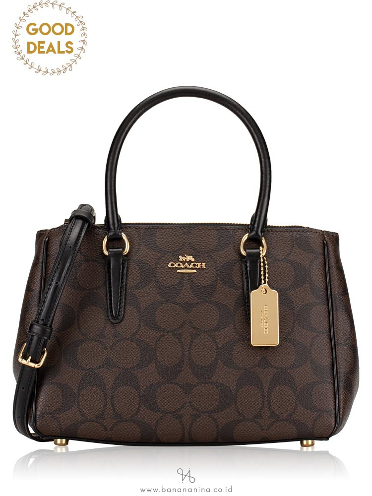 COACH 67027 Signature Mini Surrey Brown Black