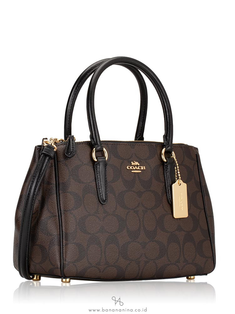 COACH 67027 Signature Mini Surrey Brown Black