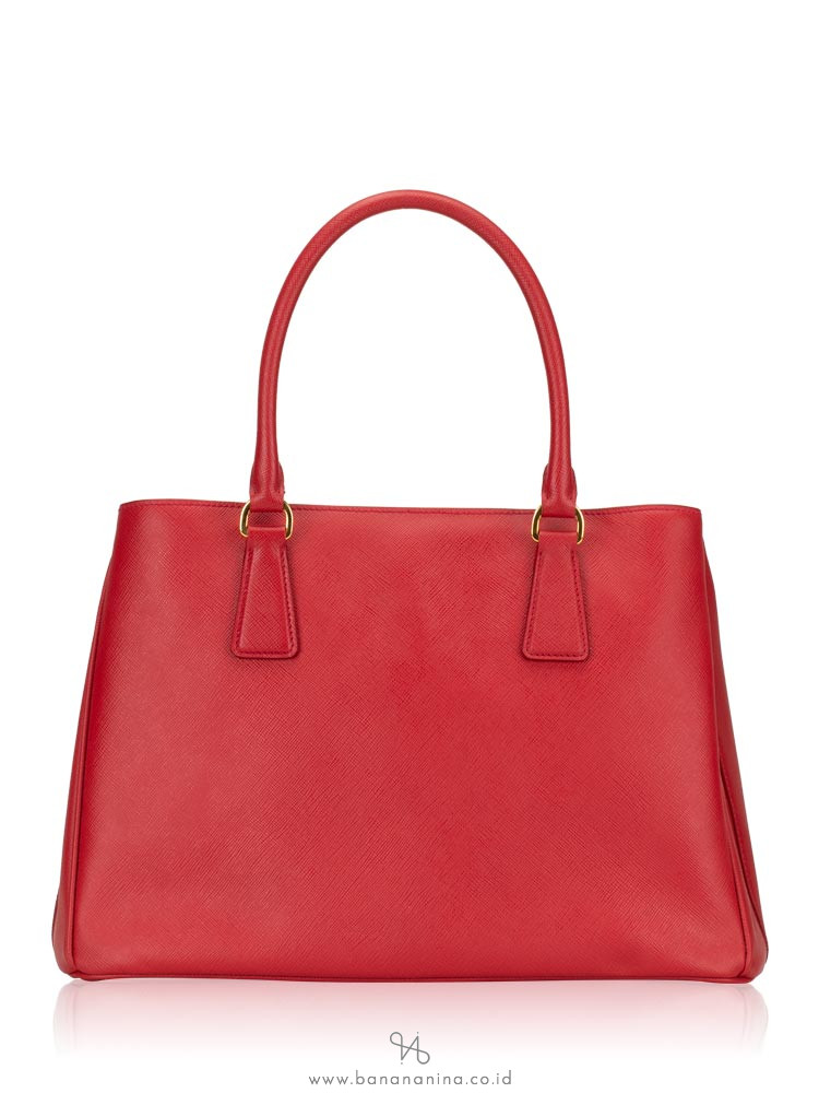 PRADA BN1874 Saffiano Lux Satchel Fuoco