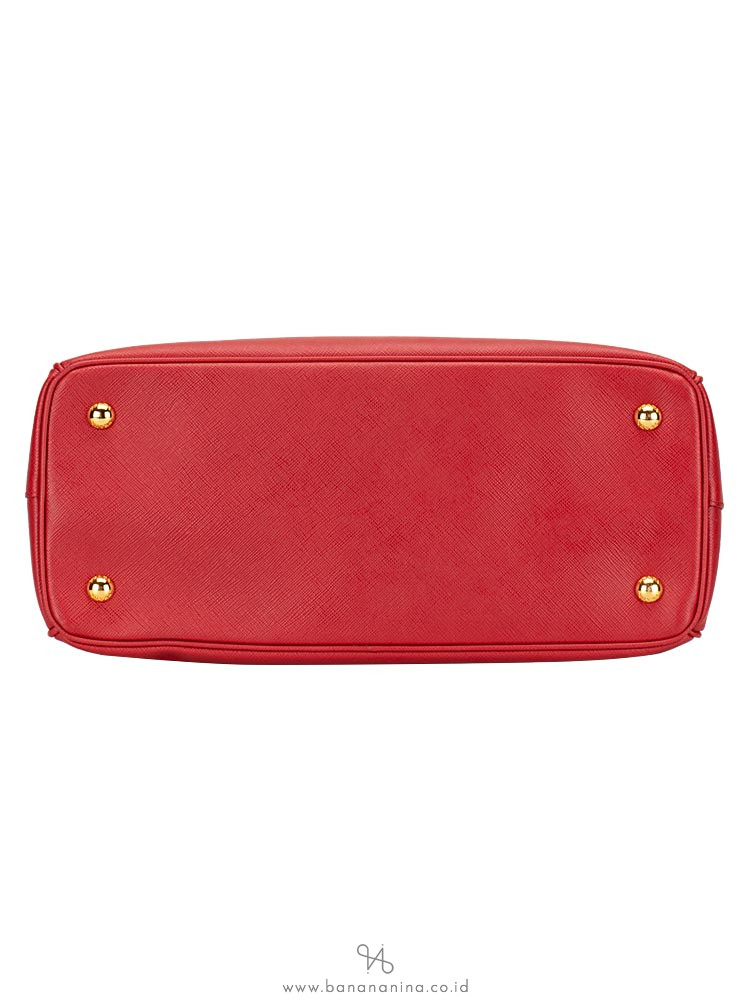 PRADA BN1874 Saffiano Lux Satchel Fuoco