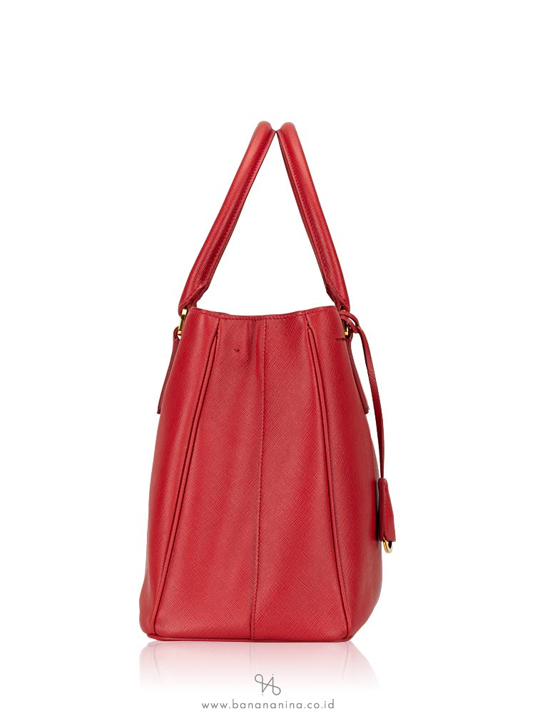 PRADA BN1874 Saffiano Lux Satchel Fuoco