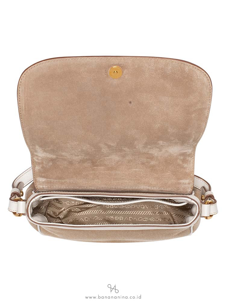 PRADA 1BD190 Logo Jacquard Flap Crossbody Corda Talco