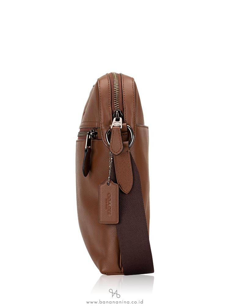 COACH Men 68014 Houston Leather Flight Bag Saddle