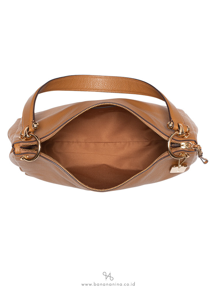COACH 28966 Pebbled Leather Mia Shoulder Bag Light Saddle