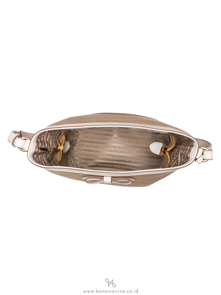 PRADA 1BE021 Logo Jacquard Bucket Crossbody Corda Talco