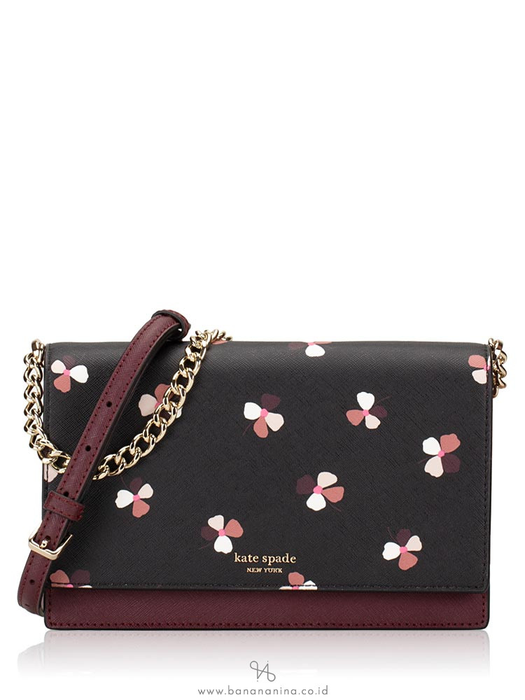 KATE SPADE Cameron Dusk Buds Ditsy Convertible Crossbody Black Multi