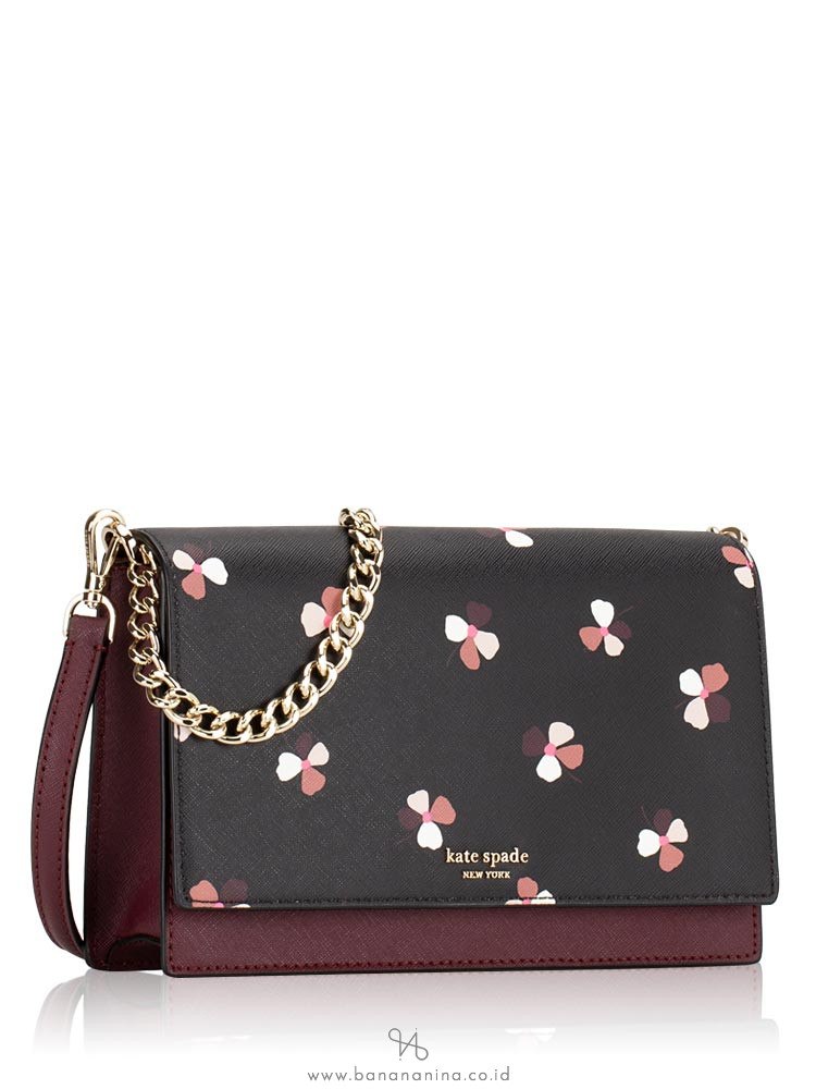 KATE SPADE Cameron Dusk Buds Ditsy Convertible Crossbody Black Multi