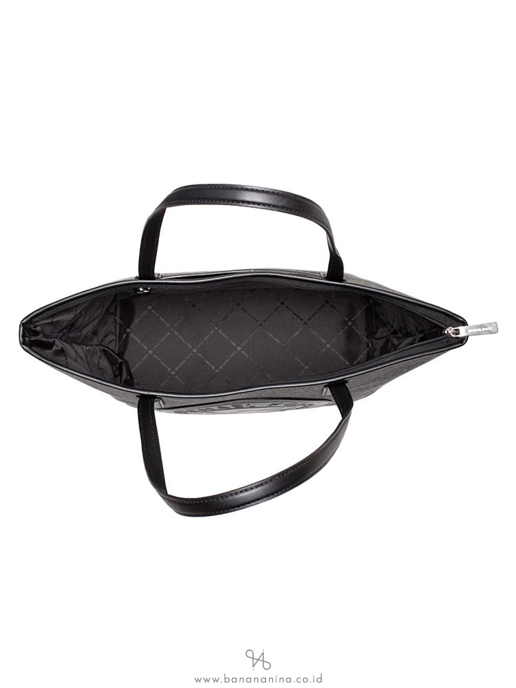 MICHAEL KORS Fulton Monogram Sport Logo Medium Top Zip Tote Black