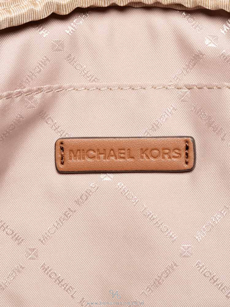 MICHAEL KORS Kenly Monogram Waist Pack Beige Ebony Luggage