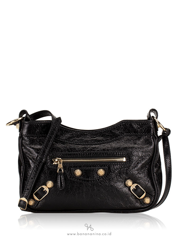 BALENCIAGA Giant 12 Gold Hip Crossbody Black
