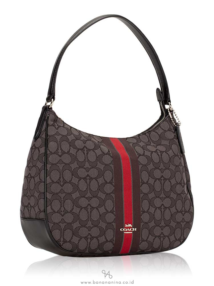 COACH 39042 Signature Jacquard Stripe Hobo Red Multi