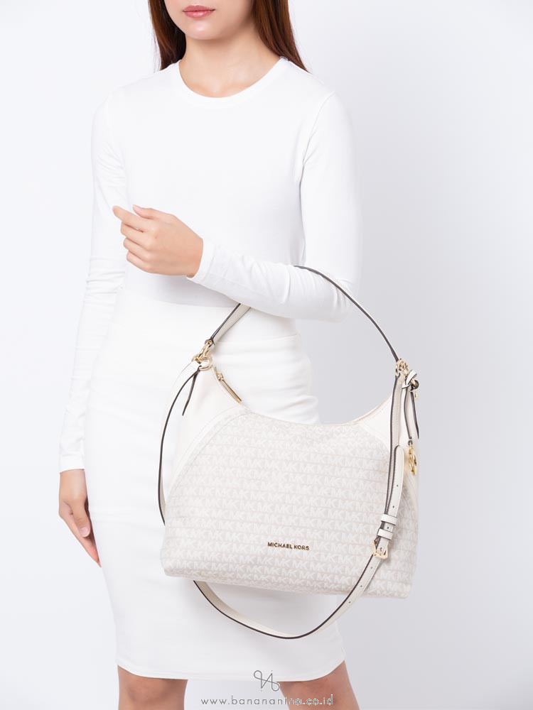 aria jacquard signature shoulder bag