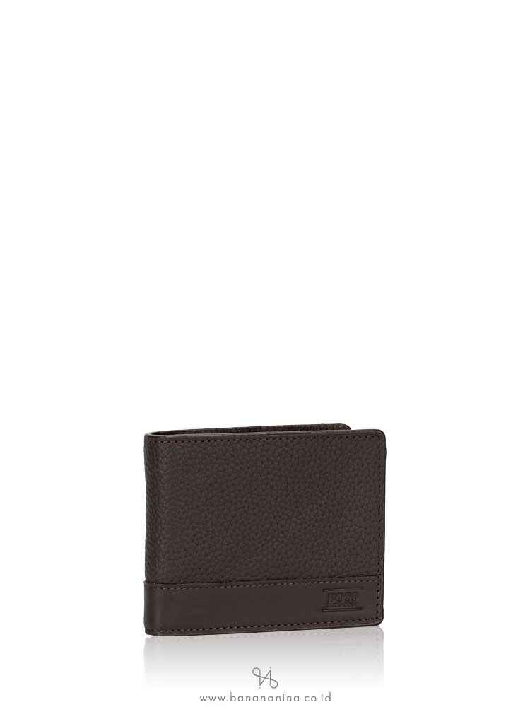 Hugo Boss Men Aspen Leather Trifold Wallet Brown