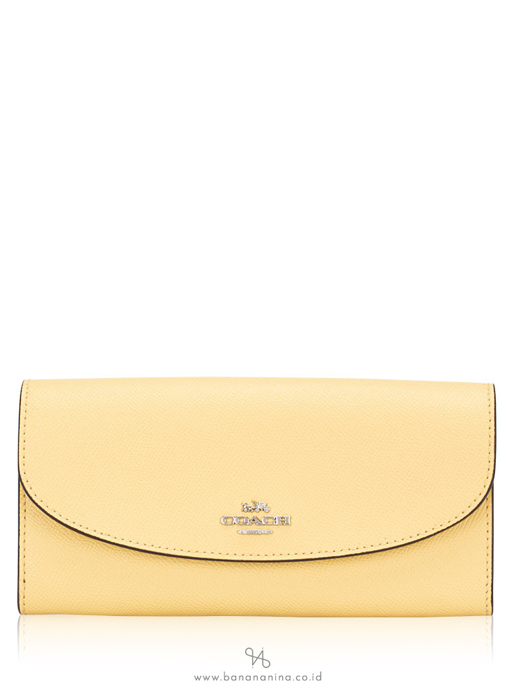COACH 54009 Crossgrain Leather Slim Envelope Wallet Vanilla