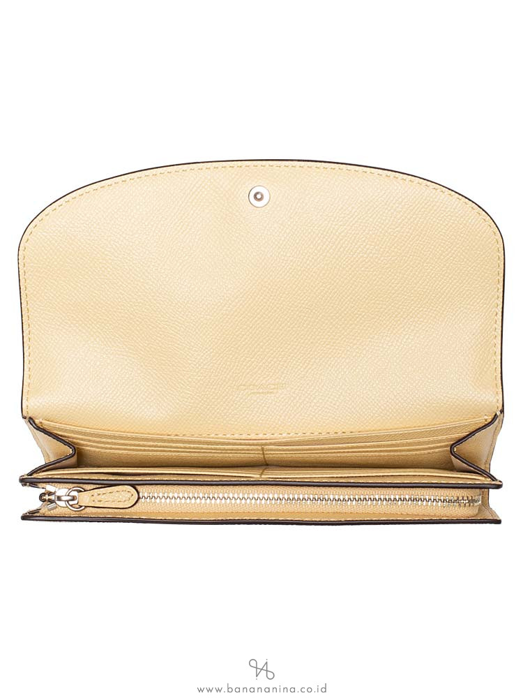 COACH 54009 Crossgrain Leather Slim Envelope Wallet Vanilla