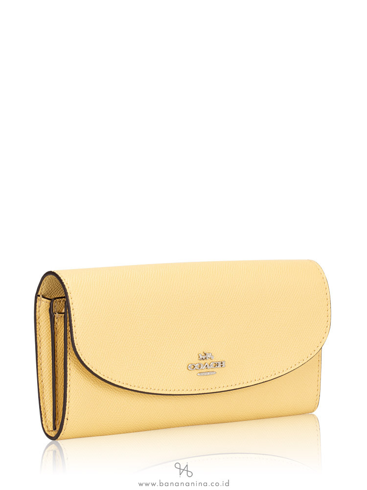 COACH 54009 Crossgrain Leather Slim Envelope Wallet Vanilla
