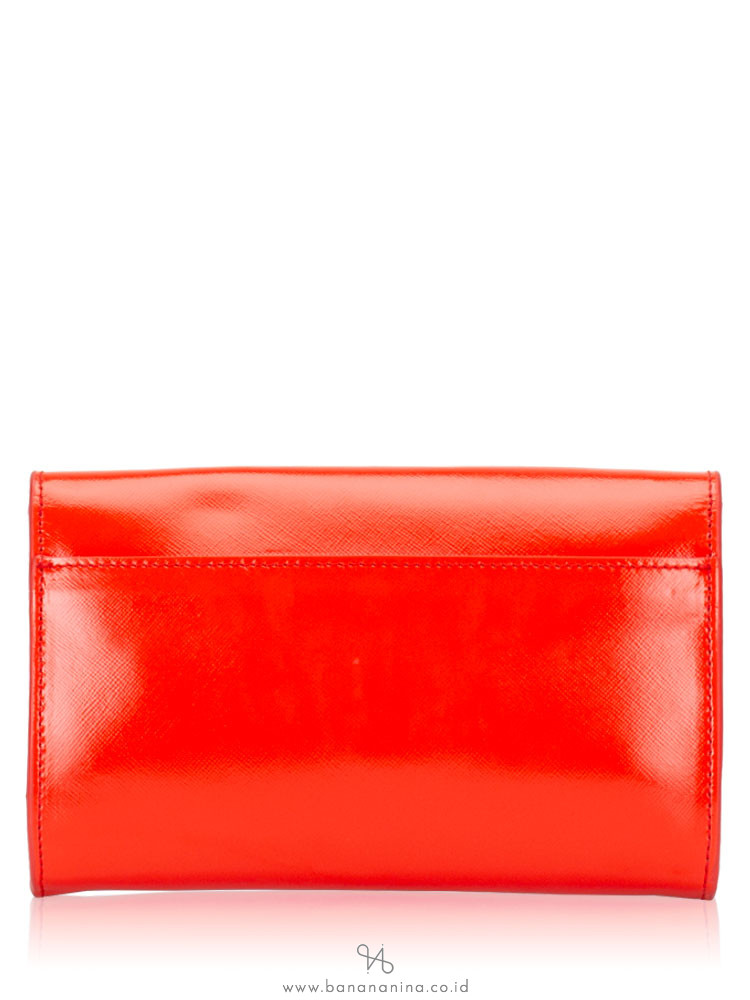 TORY BURCH Robinson Small Envelope Roll Clutch Poppy Red