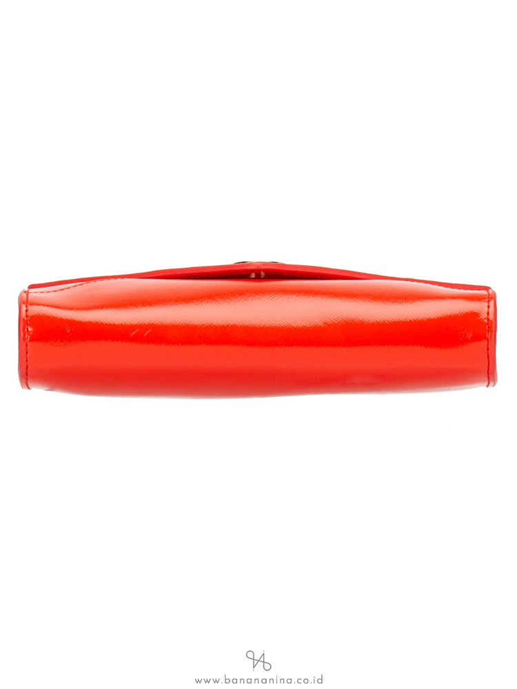TORY BURCH Robinson Small Envelope Roll Clutch Poppy Red