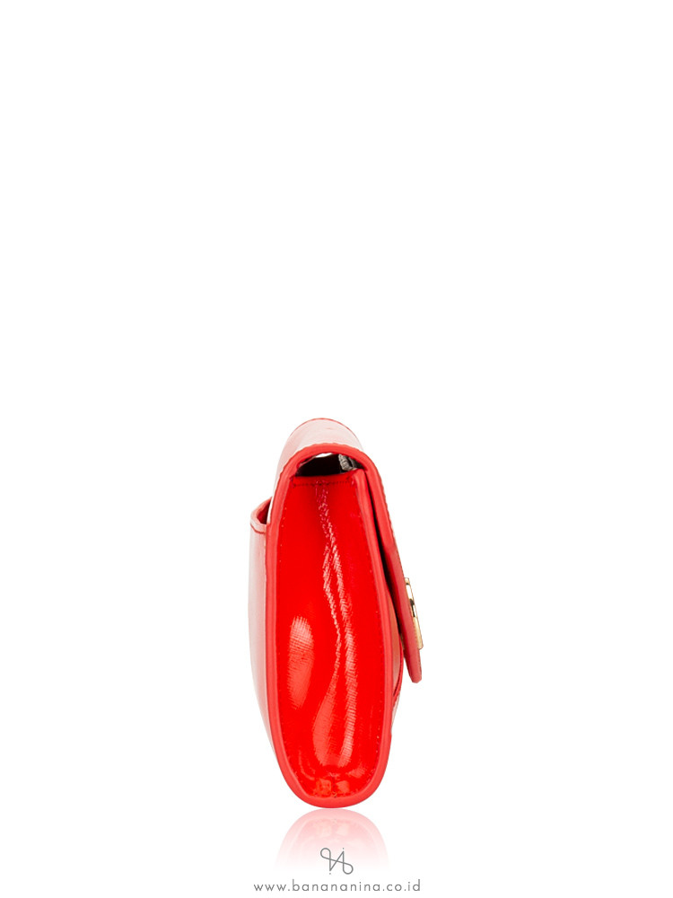 TORY BURCH Robinson Small Envelope Roll Clutch Poppy Red