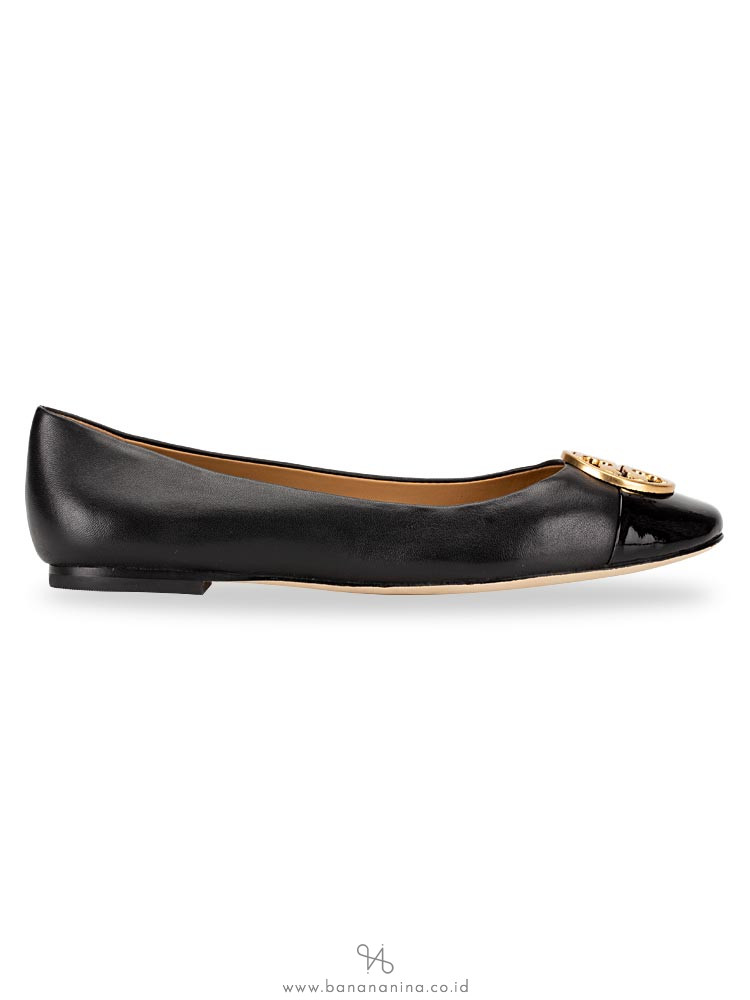 TORY BURCH Chelsea Cap-Toe Ballet Flat Black Sz 6.5