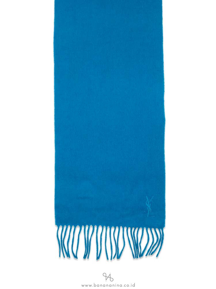 YSL Merino Wool Cashmere Scarf Ocean