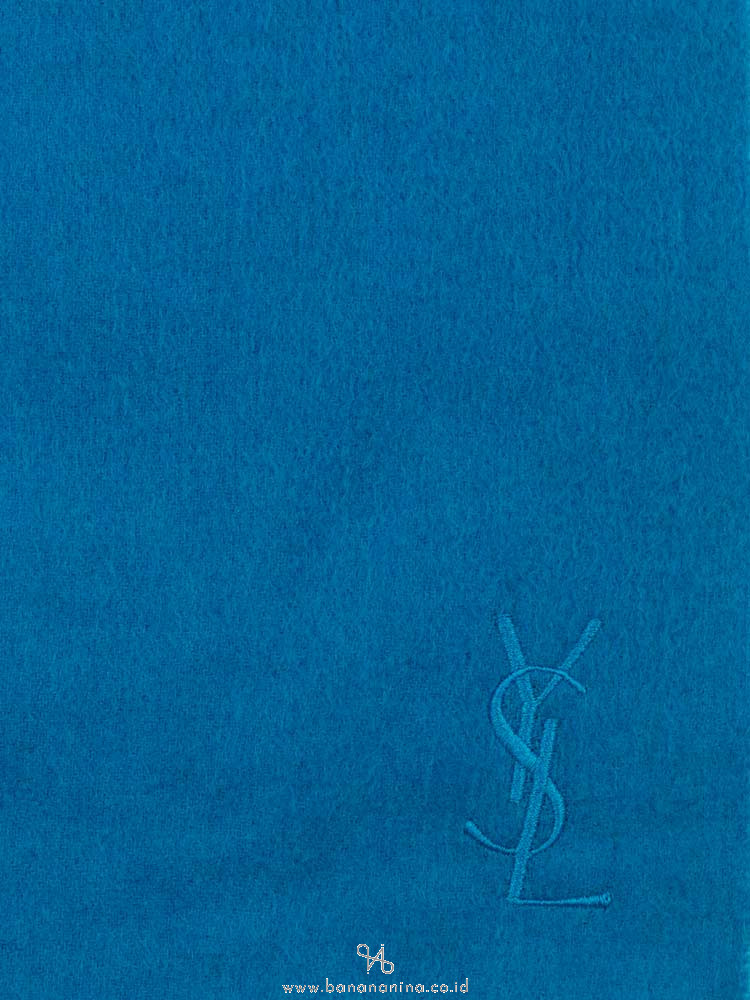 YSL Merino Wool Cashmere Scarf Ocean