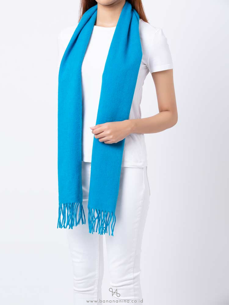 YSL Merino Wool Cashmere Scarf Ocean