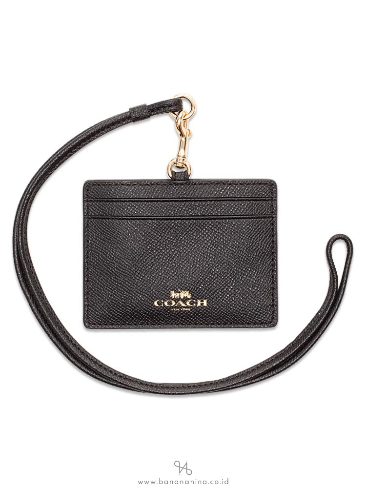 COACH 67652 Crossgrain Sideways Style ID Lanyard Black