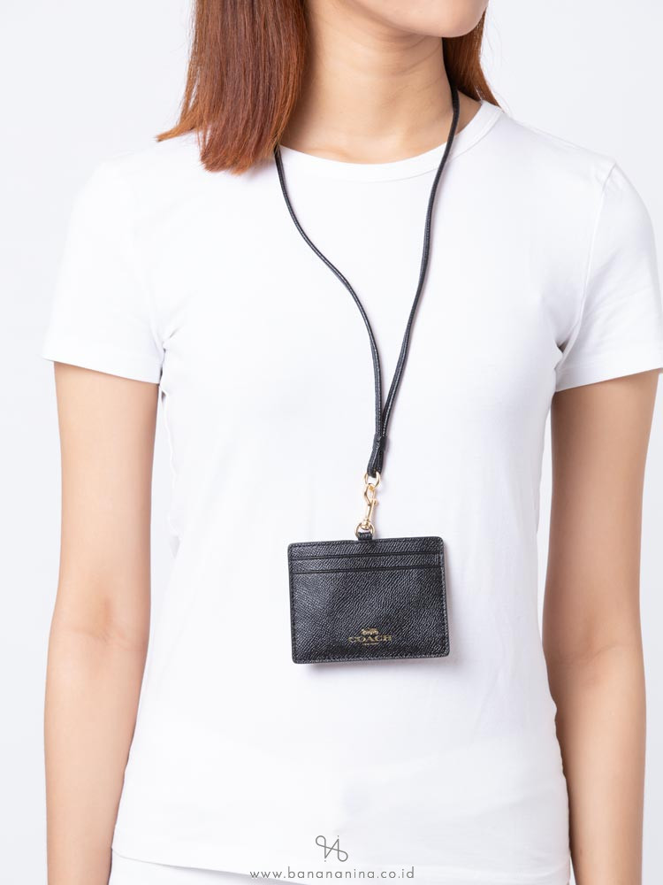 COACH 67652 Crossgrain Sideways Style ID Lanyard Black