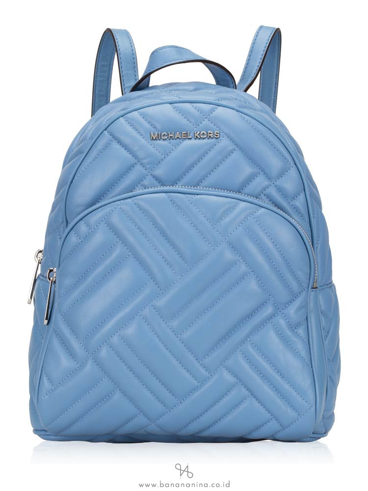 MICHAEL KORS Abbey Medium Quilted Leather Backpack French Blue