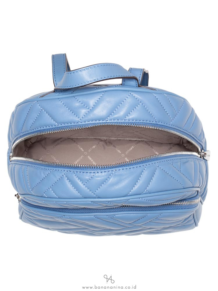MICHAEL KORS Abbey Medium Quilted Leather Backpack French Blue