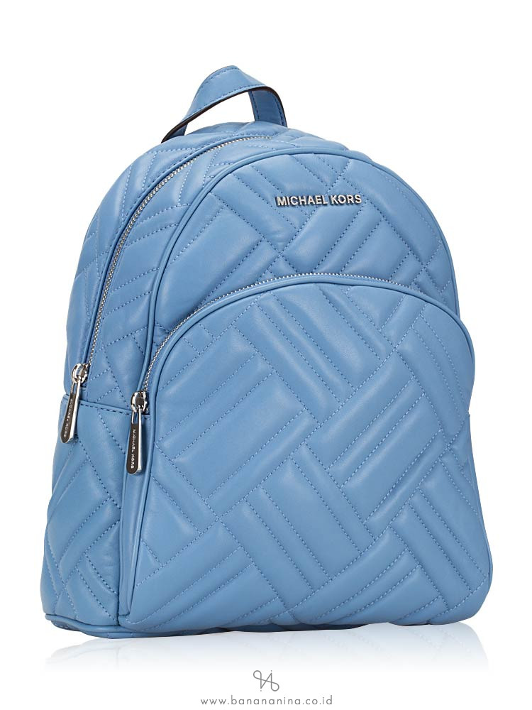MICHAEL KORS Abbey Medium Quilted Leather Backpack French Blue