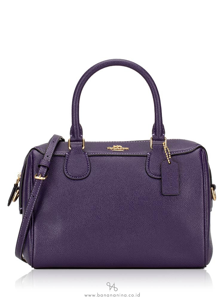 COACH 32202 Crossgrain Mini Bennett Satchel Dark Purple